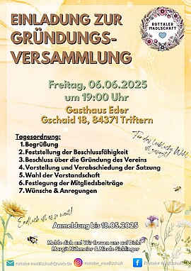 Banner Einladung zur Gründungsversammlung der Rottaler Madlschaft