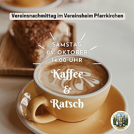 Banner Vereinsnachmittag mit Kaffee und Ratsch