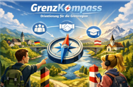 Banner „GrenzKompass 2026 – Gemeinsam Fachkräfte gewinnen. Gemeinsam Zukunft gestalten.“