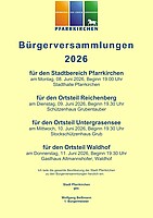 Logo Bürgerversammlung 2026 für den Stadtbereich Pfarrkirchen