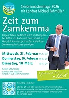 Logo Seniorennachmittag „Zeit zum Zamkemma“ mit Landrat Michael Fahmüller 