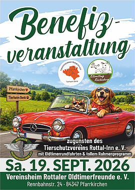 Banner Benefiz-Veranstaltung zu Gunsten des Tierschutzverein Rottal-Inn e.V.